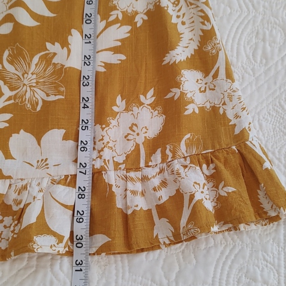 Wild Fable Floral Mustard Yellow & White Sun Dress /Size M - Picture 9 of 10